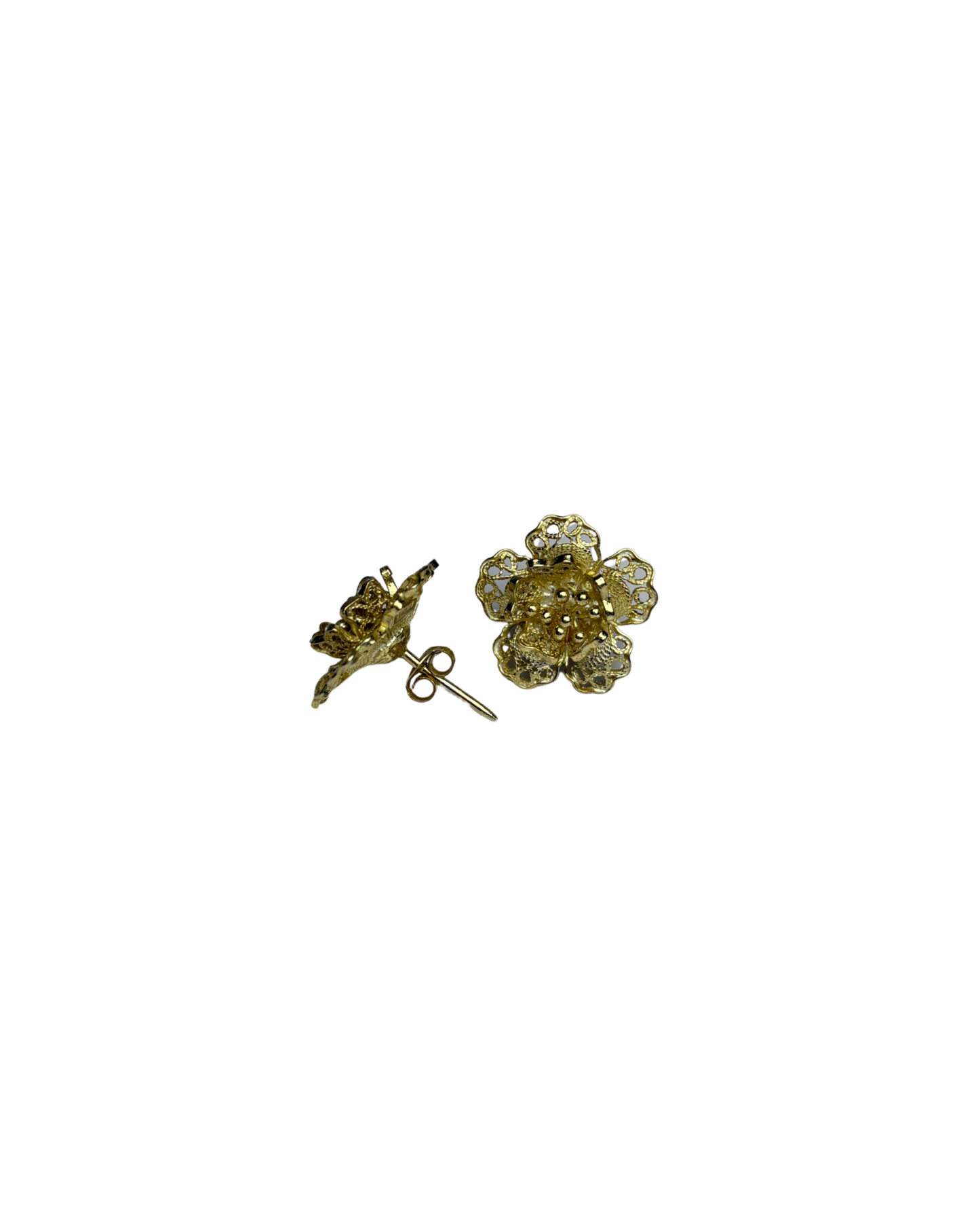 Flower Earrings in 9ct Gold Plated Sterling Silver