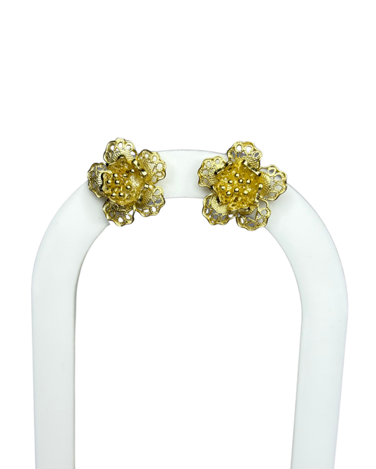 Flower Earrings in 9ct Gold Plated Sterling Silver
