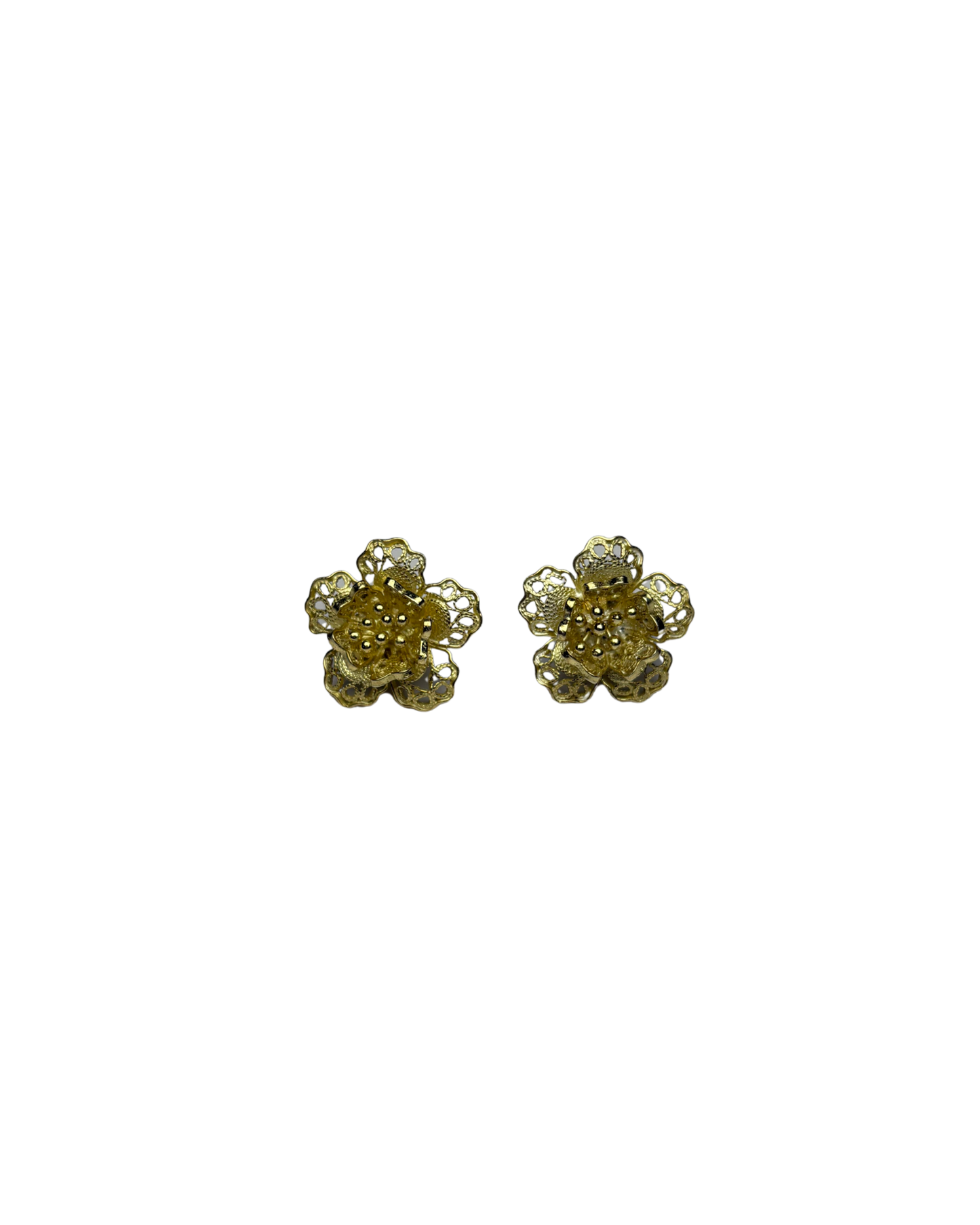 Flower Earrings in 9ct Gold Plated Sterling Silver
