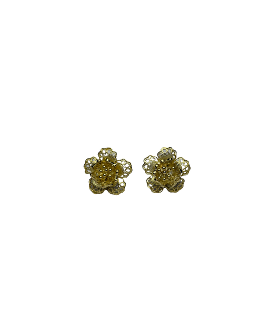 Flower Earrings in 9ct Gold Plated Sterling Silver