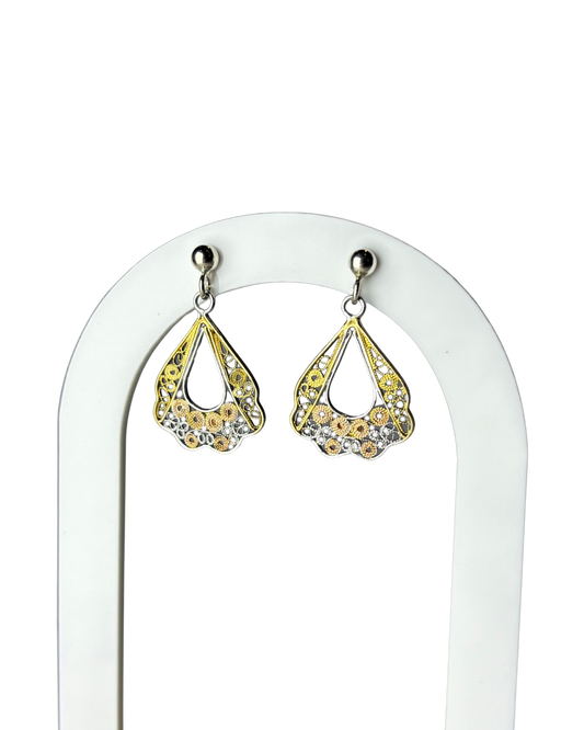 Ornate Earrings in 9ct Gold Plated Sterling Silver