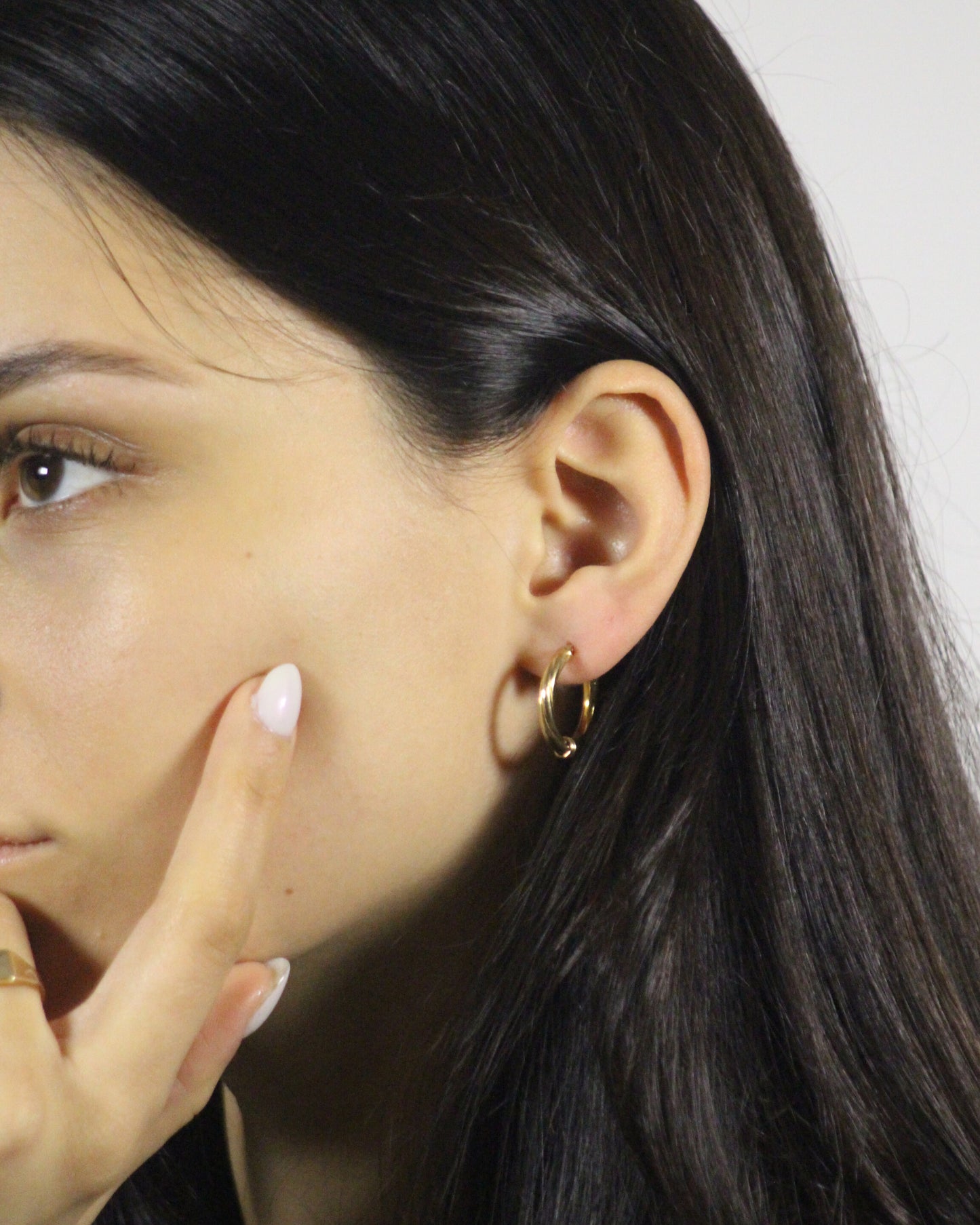 20mm Dual-Textured Hoop Earrings in 9ct Yellow Gold