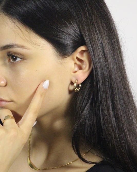 17mm Ball Hoop Earrings in 9ct Yellow Gold