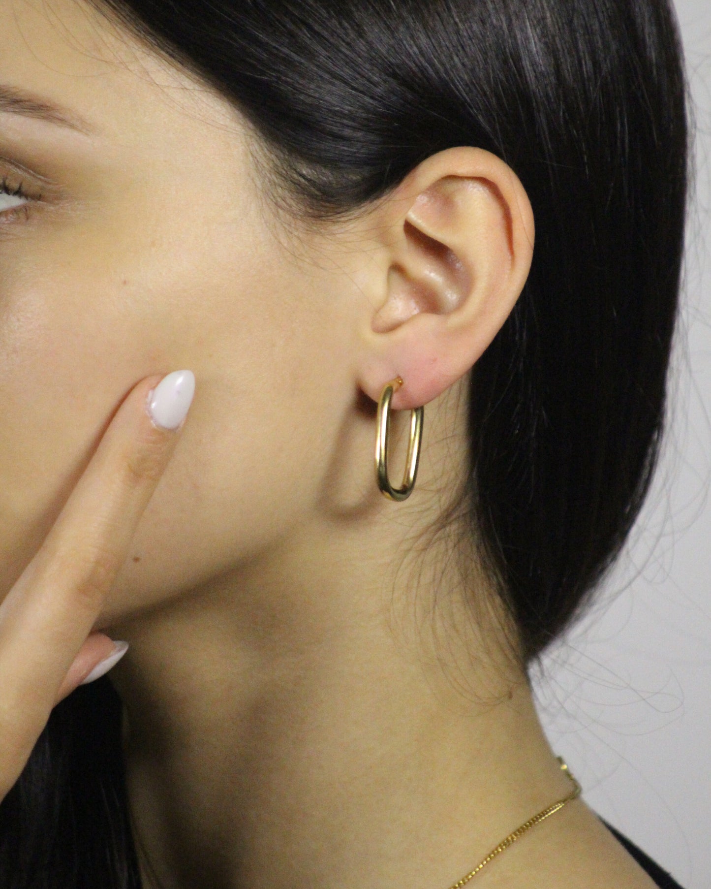 28mm Rectangle Hoop Earrings in 9ct Yellow Gold