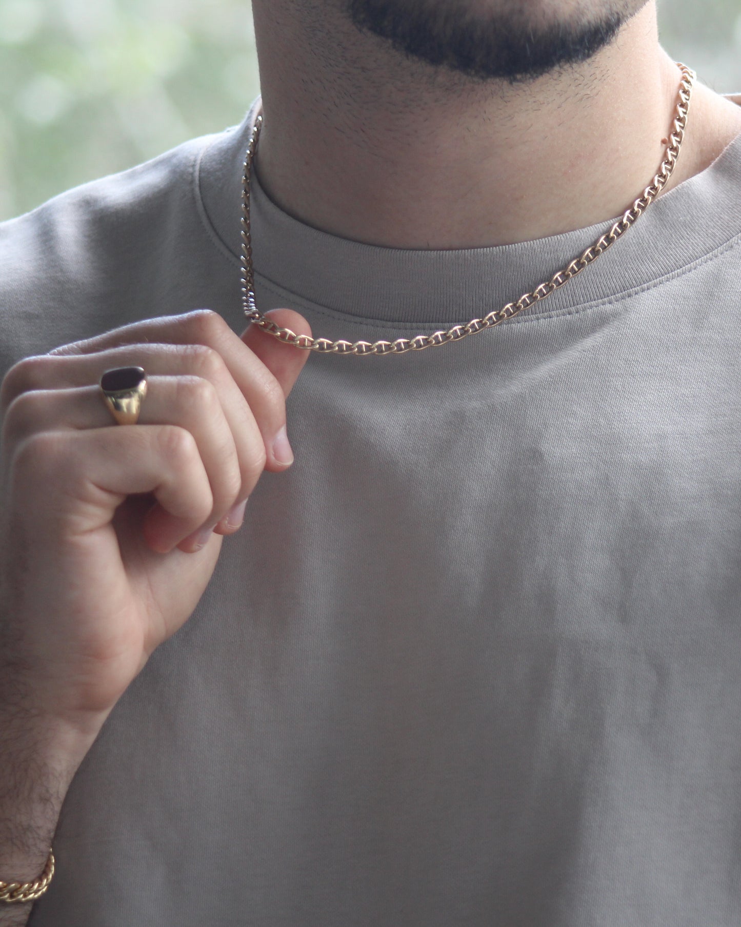 52cm Hollow Anchor Chain in 9ct Yellow Gold