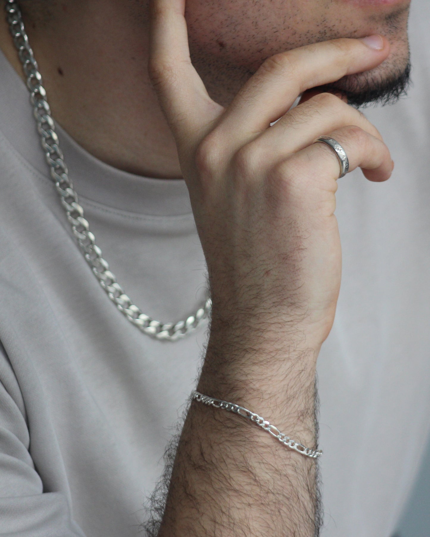 53cm Solid Curb Chain in Sterling Silver