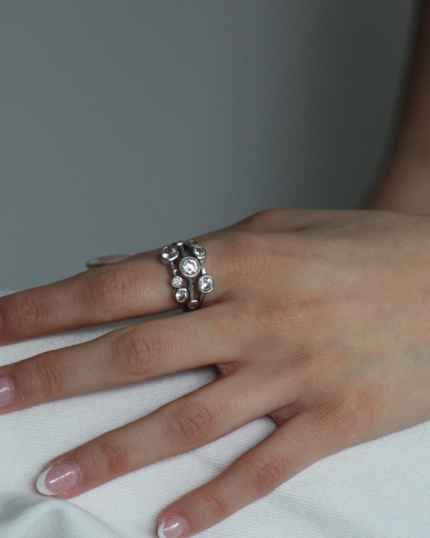 Cluster Ring in Sterling Silver