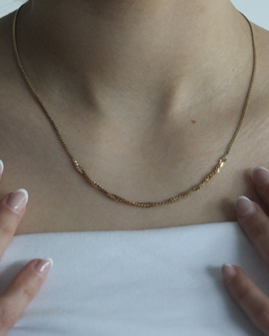 47cm Solid Braided Chain in 9ct Yellow Gold