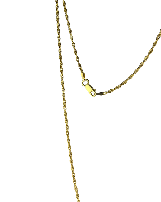 52cm Solid Rope Chain in 9ct Yellow Gold