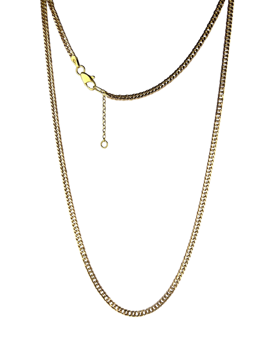 50cm Solid Heavy Double Curb Chain in 9ct Yellow Gold