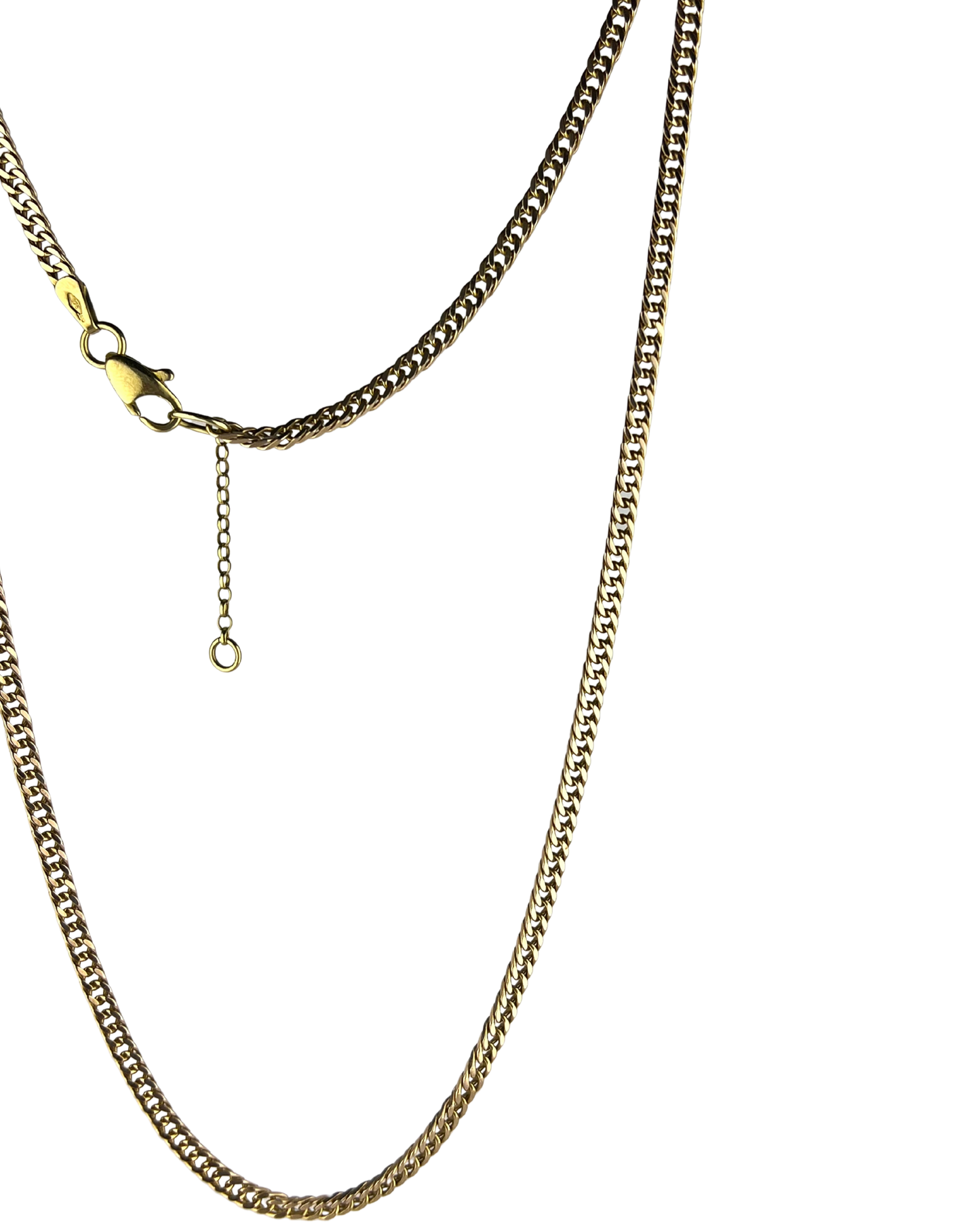 50cm Solid Heavy Double Curb Chain in 9ct Yellow Gold