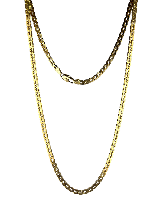 56cm Solid Pressed Curb Chain in 9ct Yellow Gold