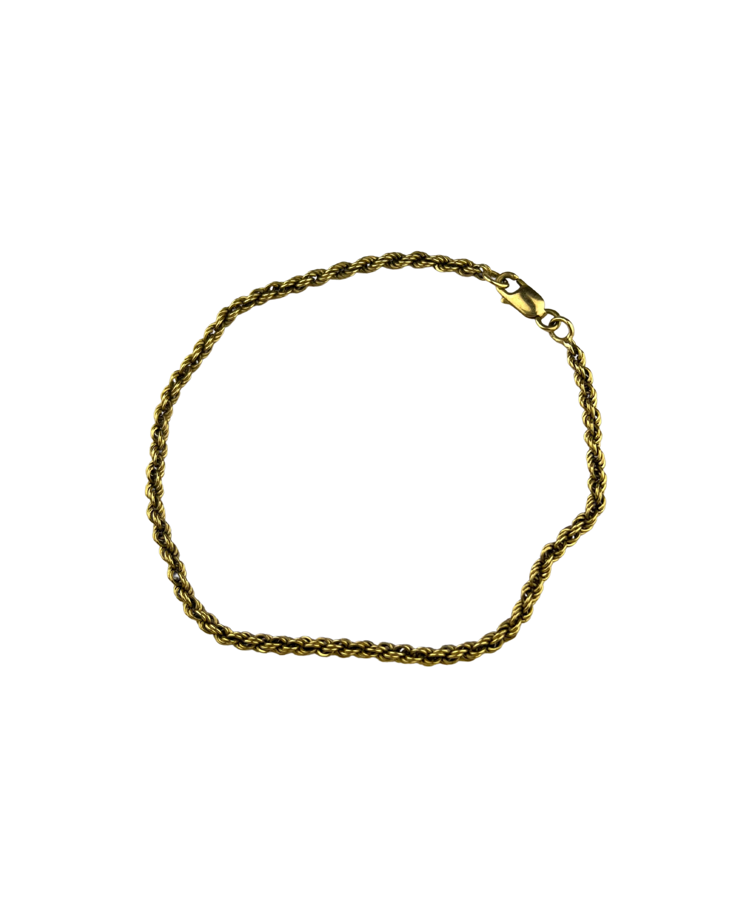 21cm Solid Rope Bracelet in 9ct Yellow Gold