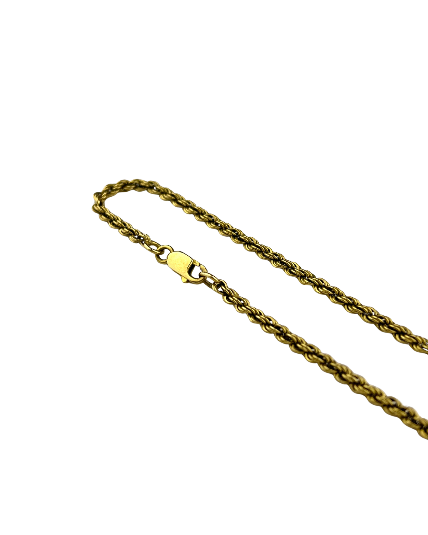 21cm Solid Rope Bracelet in 9ct Yellow Gold