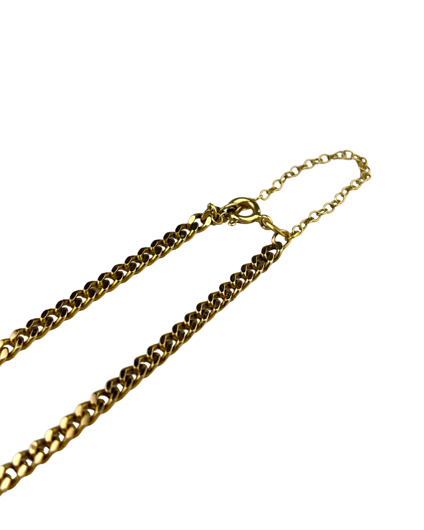 18.5cm Solid Pressed Curb Bracelet in 9ct Yellow Gold