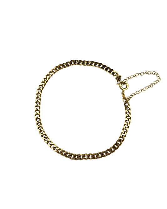 18.5cm Solid Pressed Curb Bracelet in 9ct Yellow Gold