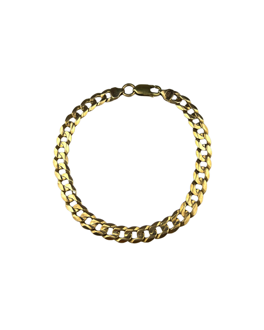 21cm Solid Curb Bracelet in 9ct Yellow Gold
