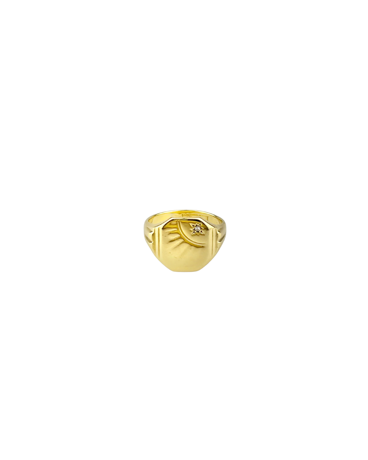 Diamond Signet Ring in 9ct Yellow Gold