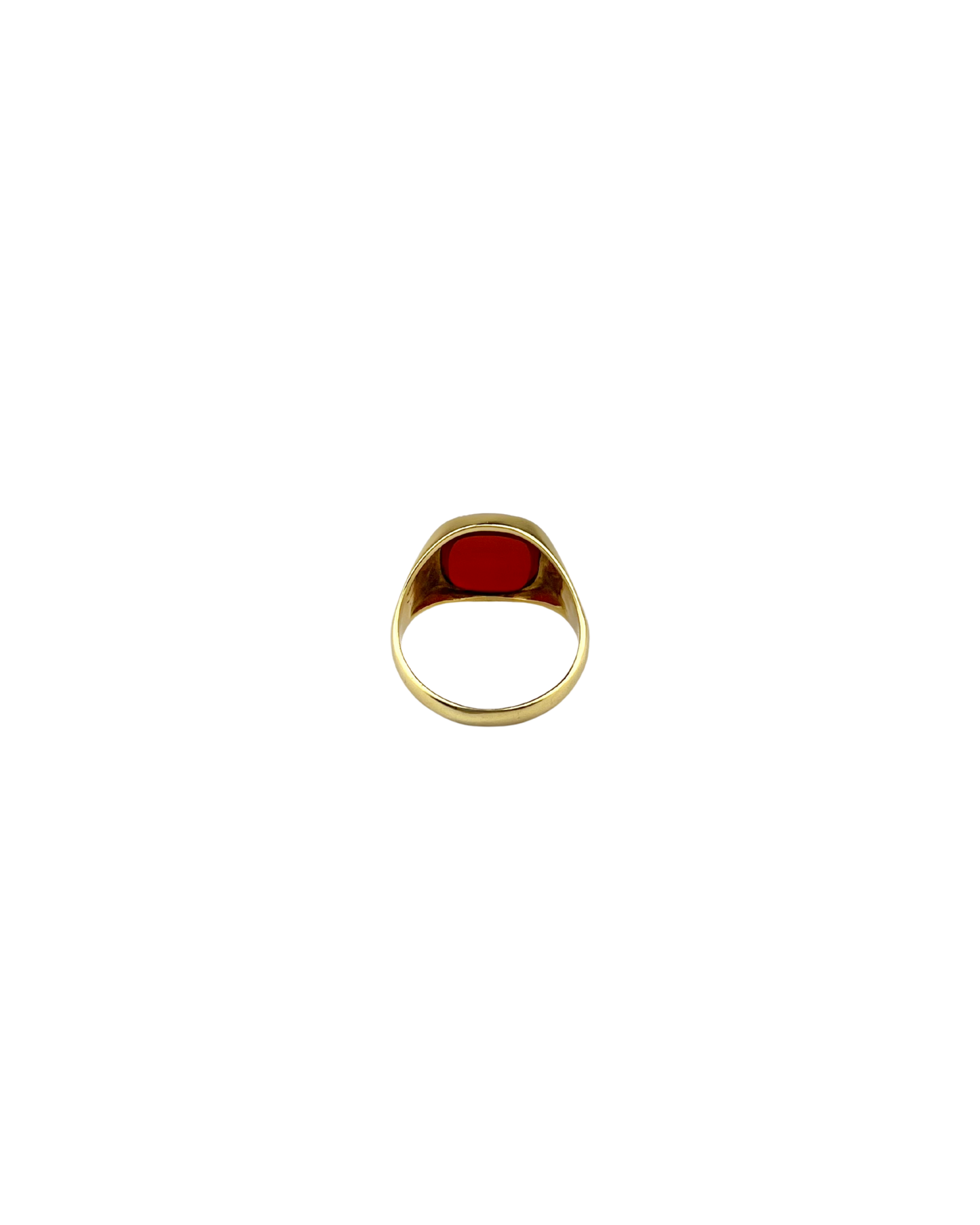 Red Signet Ring in 9ct Yellow Gold