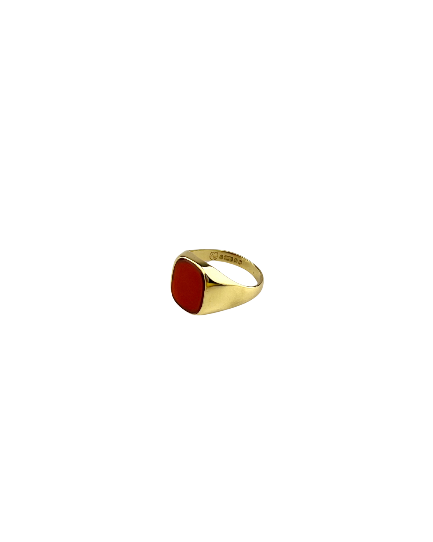 Red Signet Ring in 9ct Yellow Gold