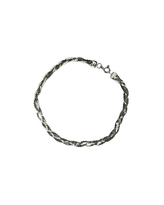 18cm Solid Braided Bracelet in Sterling Silver