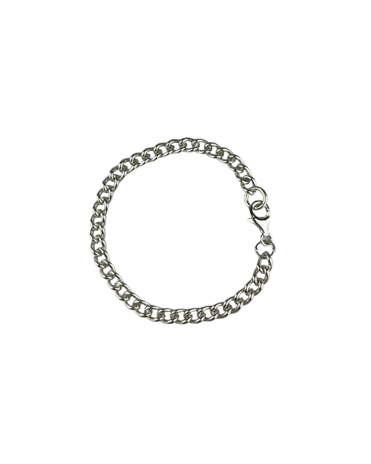 18cm Solid Curb Bracelet in Sterling Silver
