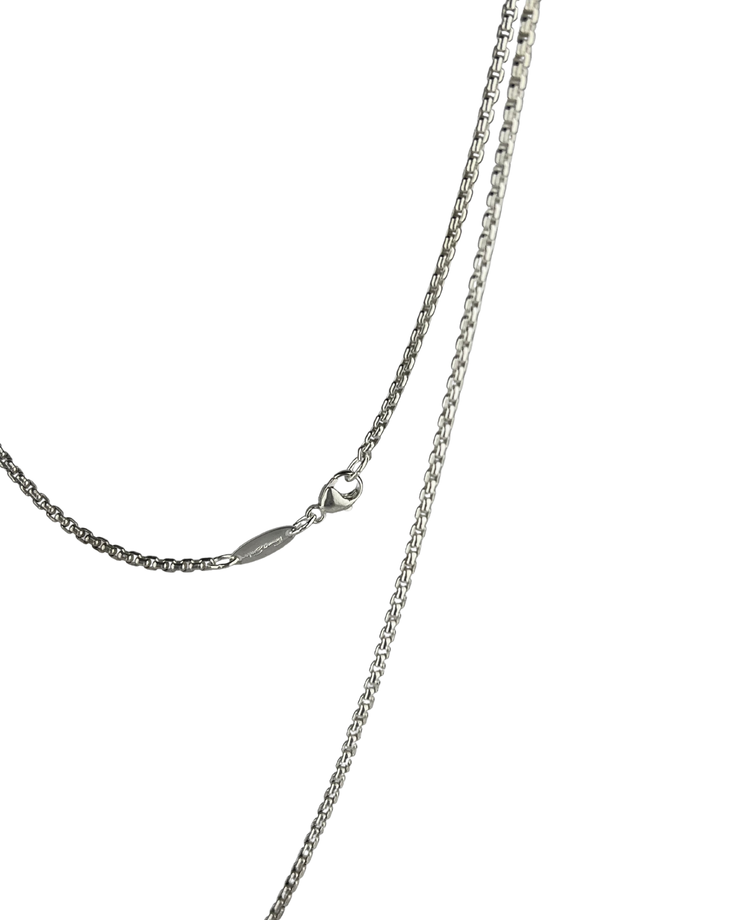 80cm Solid Rectangle Chain and Tree Pendant in Sterling Silver