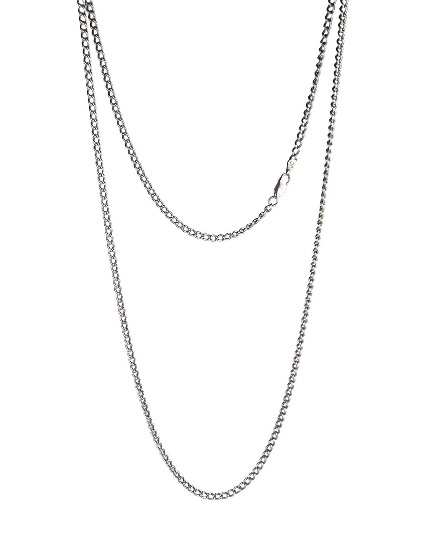 63cm Solid Curb Chain in Sterling Silver