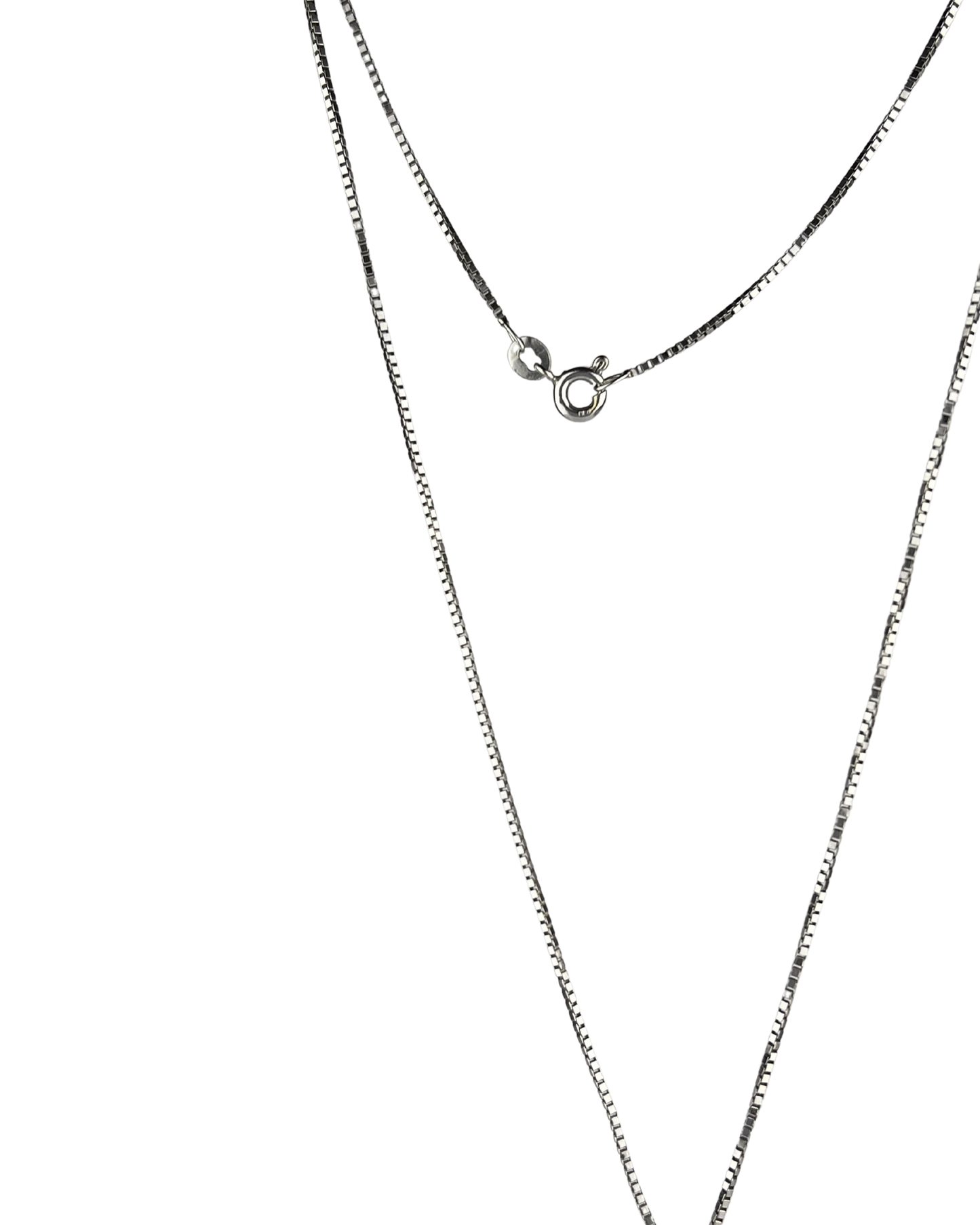 51cm Solid Box Chain and Amethyst Pendant in Sterling Silver