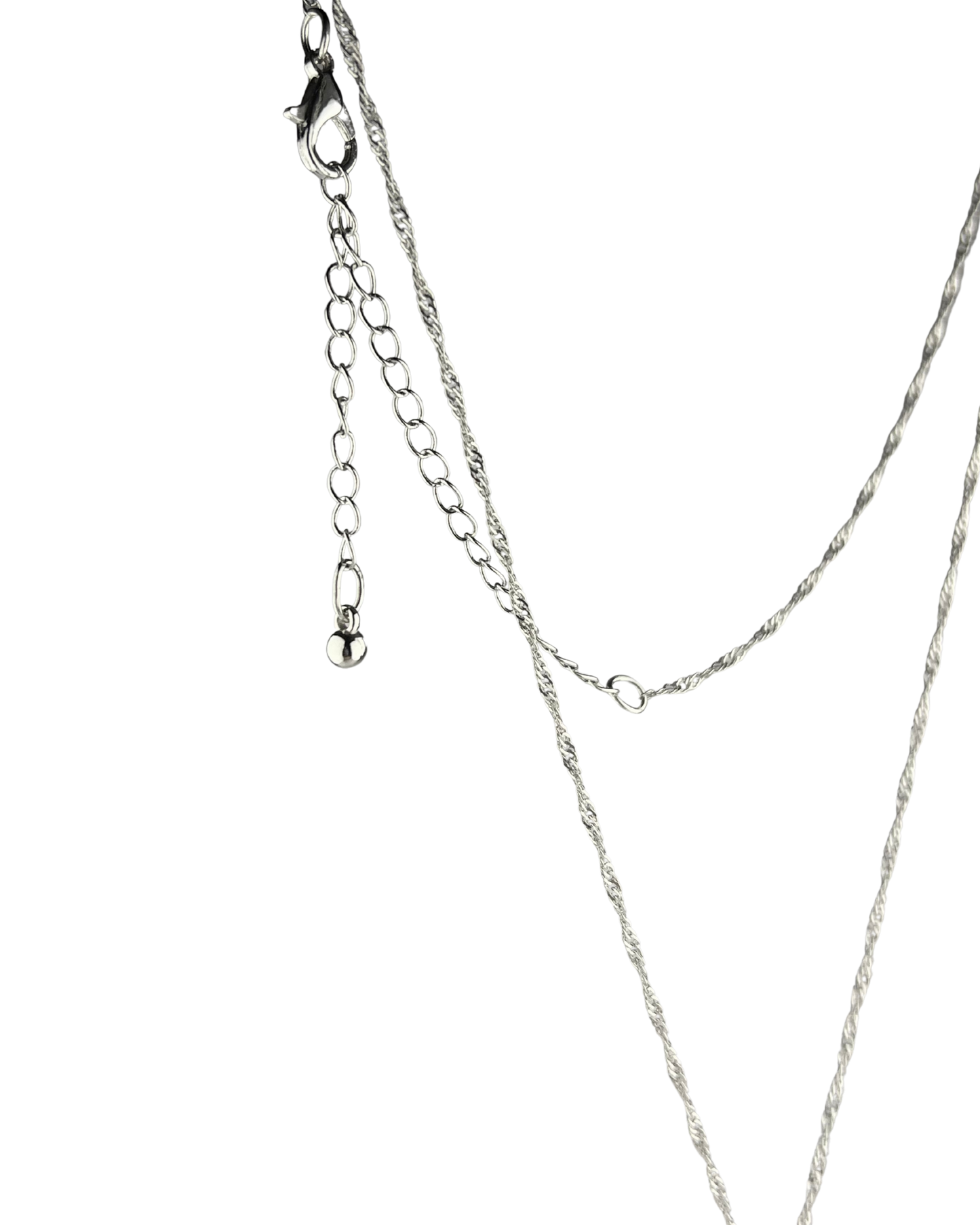 42cm Adjustable Solid Twisted Chain and Heart Locket Pendant in Sterling Silver