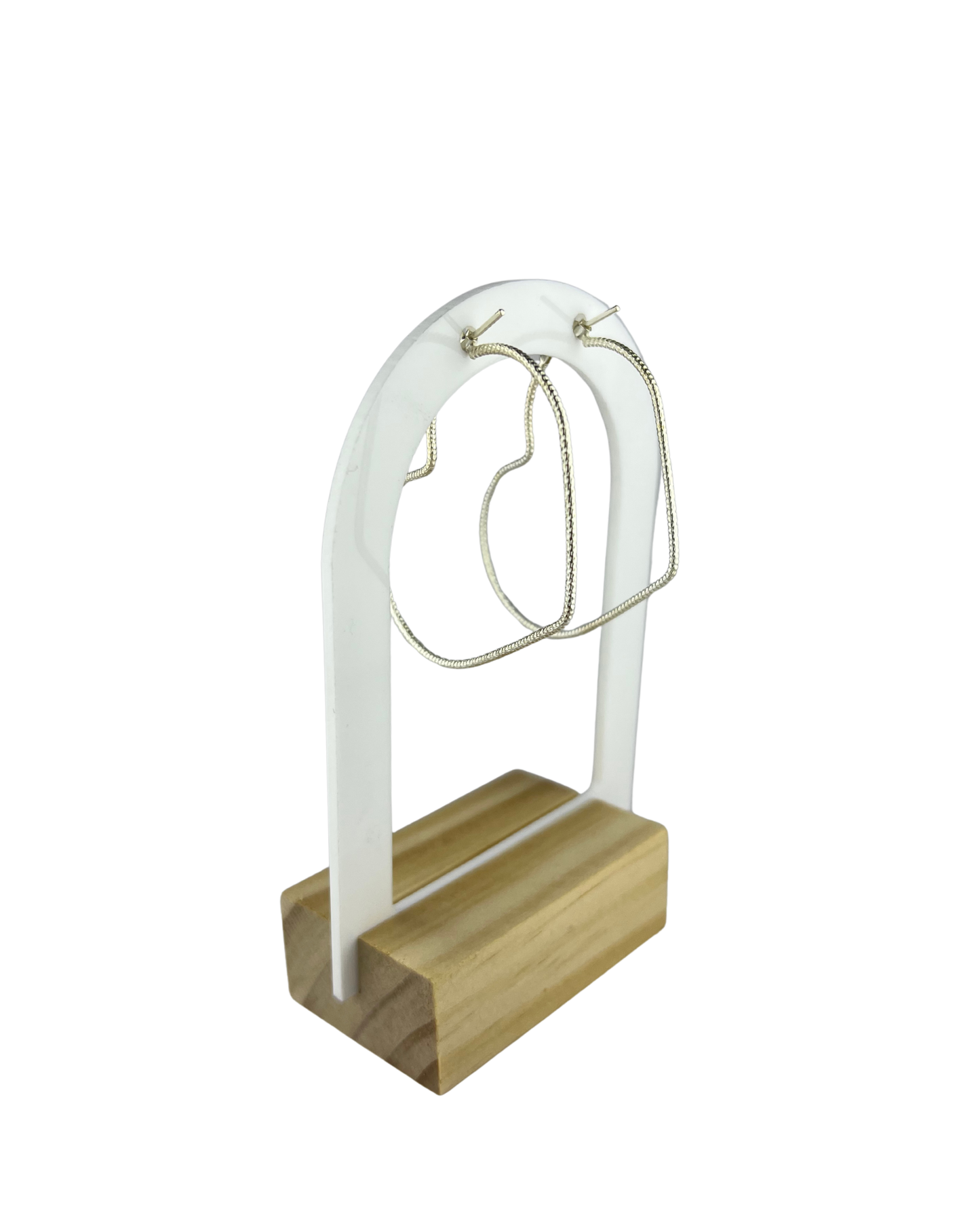 Heart Hoop Earrings in Sterling Silver