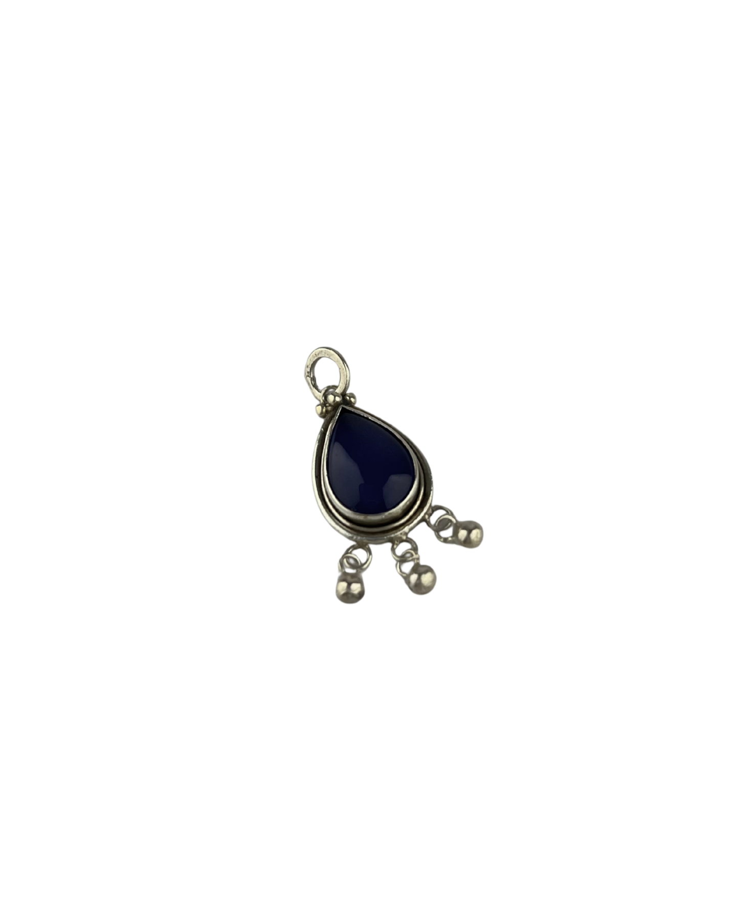 Dangle Blue Stone Pendant in Sterling Silver
