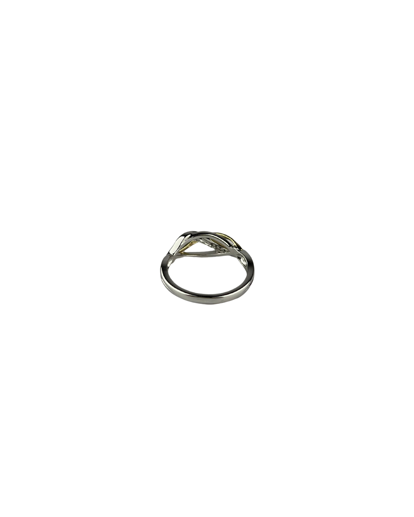 Woven Diamond Ring in Sterling Silver and 9ct Yellow Gold