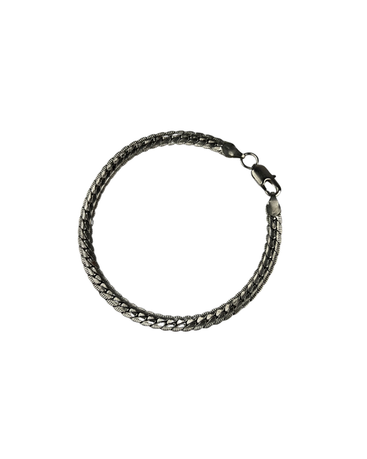 21cm Solid Pressed Curb Bracelet in Sterling Silver