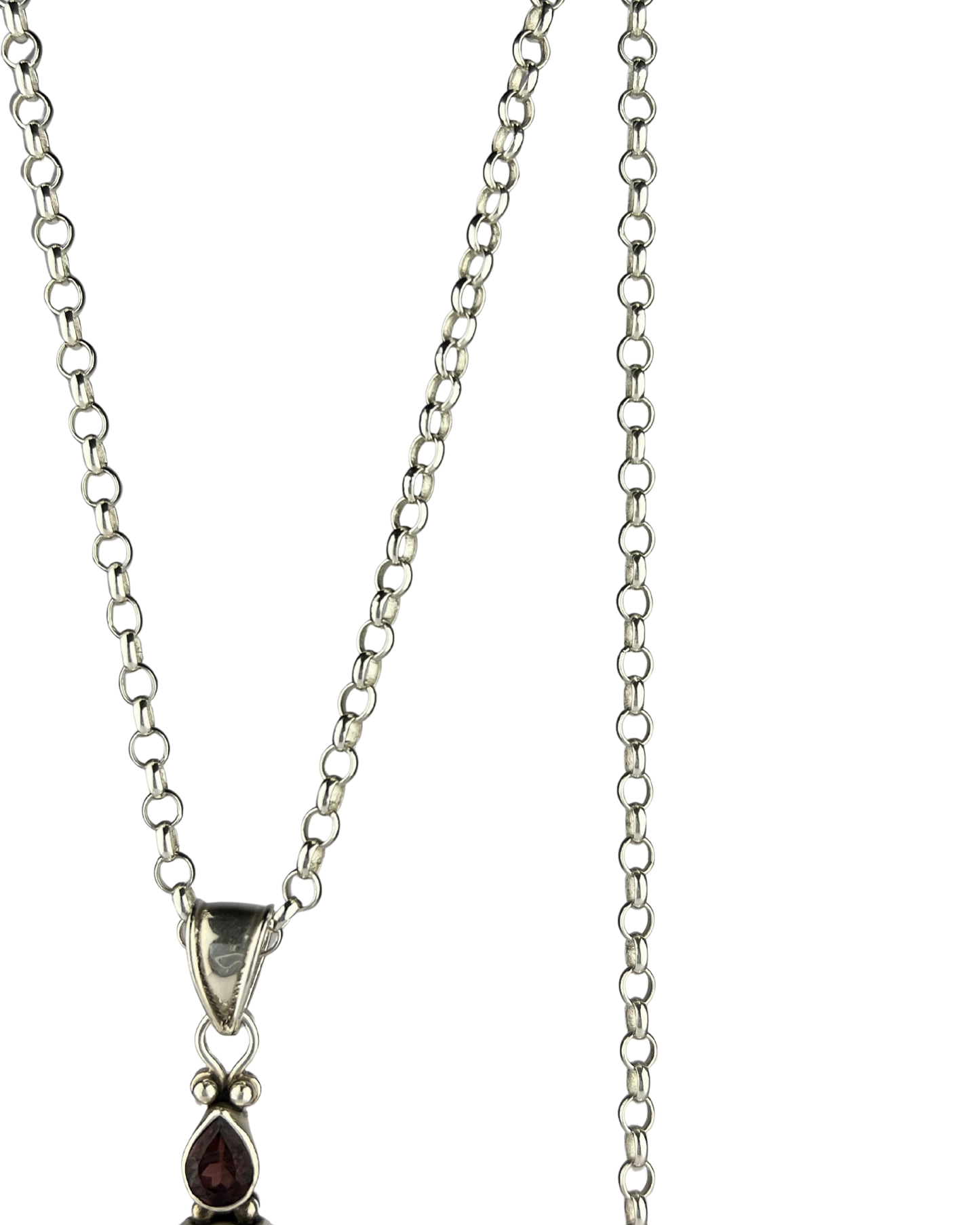 84cm Solid Belcher Chain and Cross Pendant in Sterling Silver