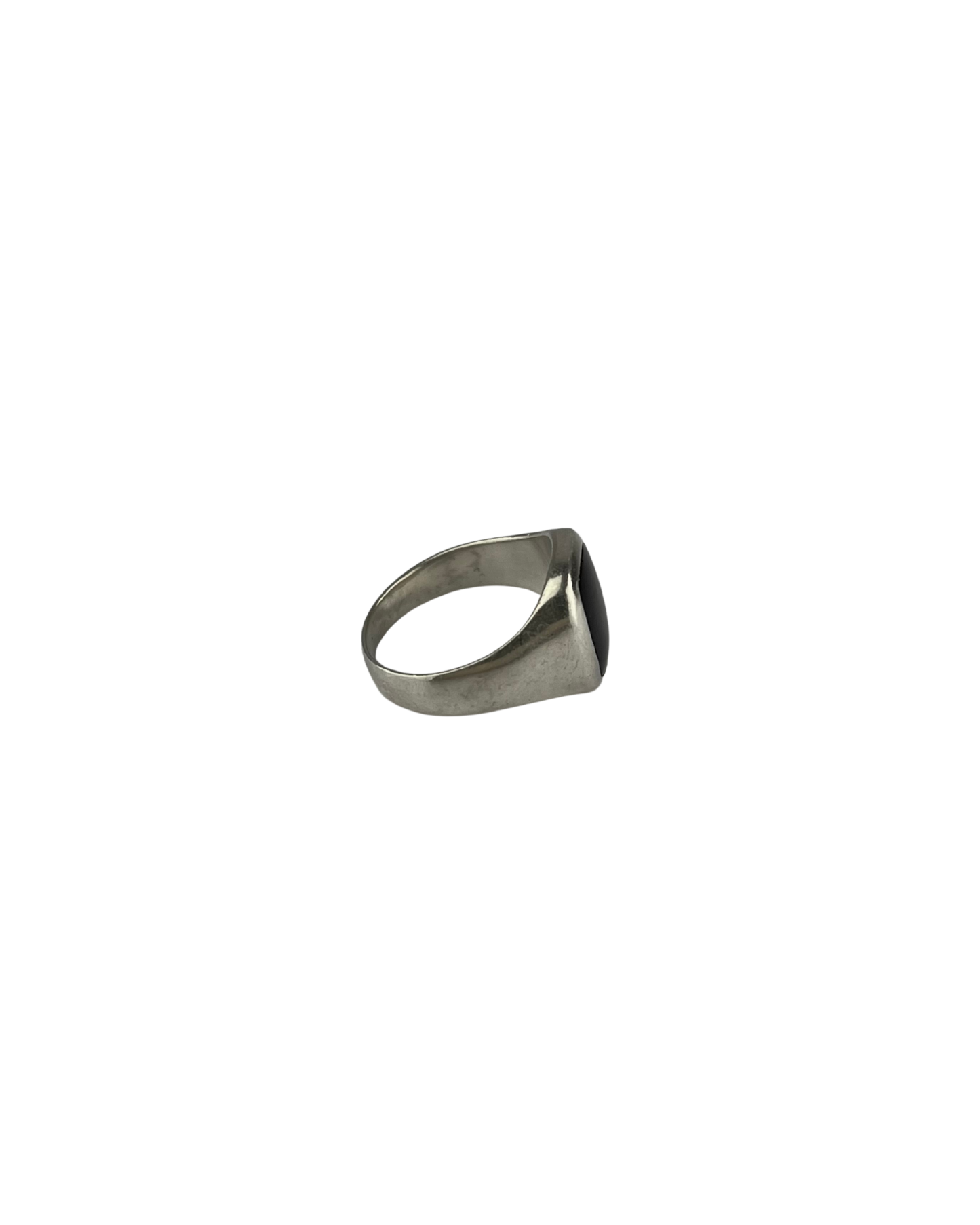 Black Signet Ring in Sterling Silver