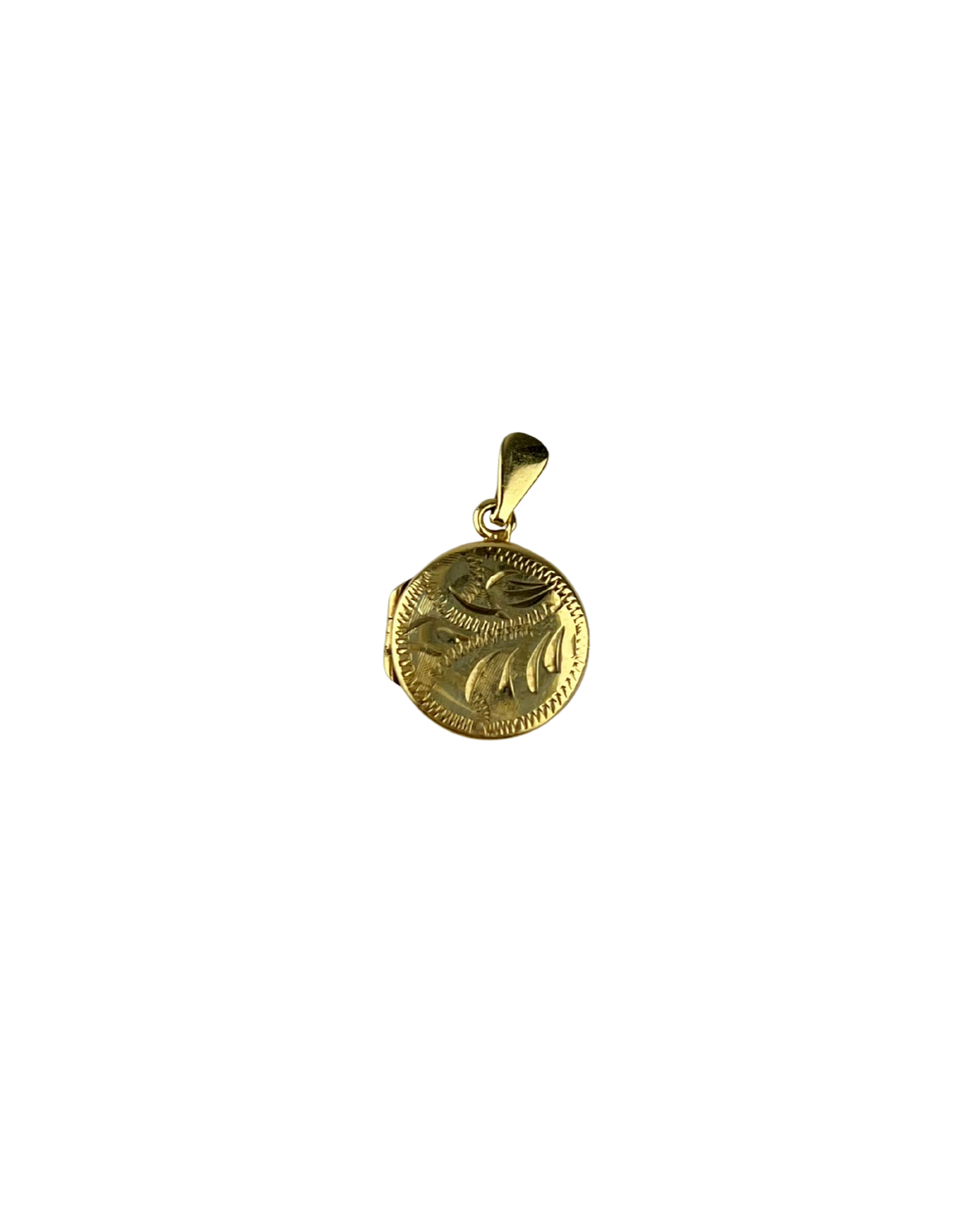 Patterned Circle Locket in 9ct Yellow Gold