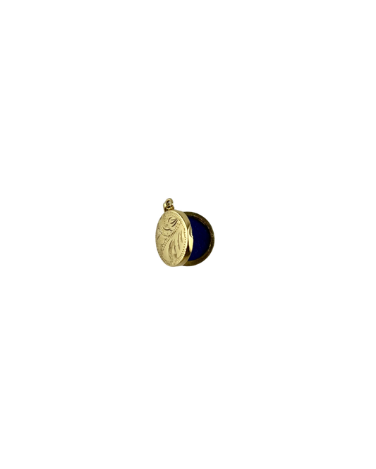 Patterned Circle Locket in 9ct Yellow Gold