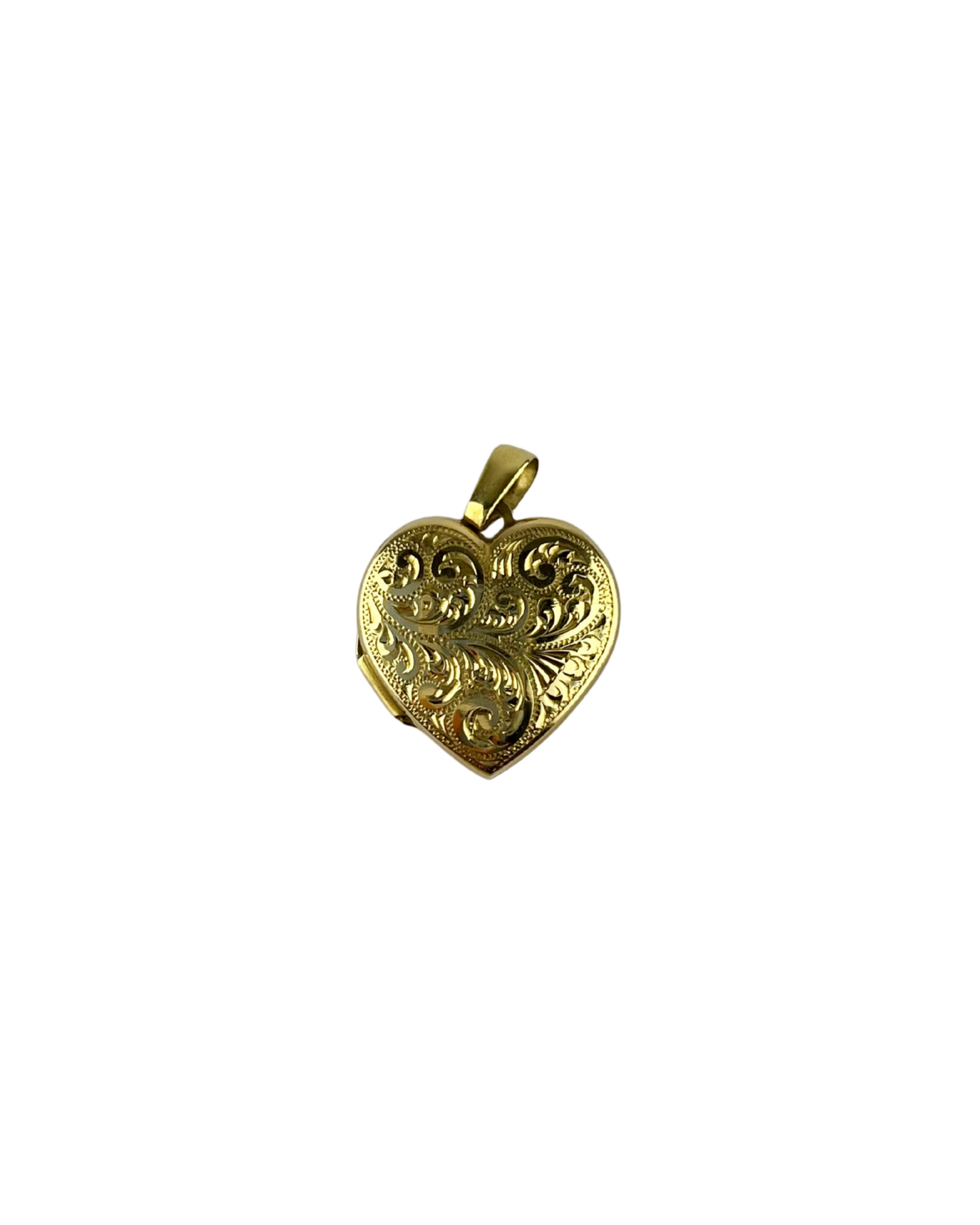 Patterned Heart Locket in 9ct Yellow Gold