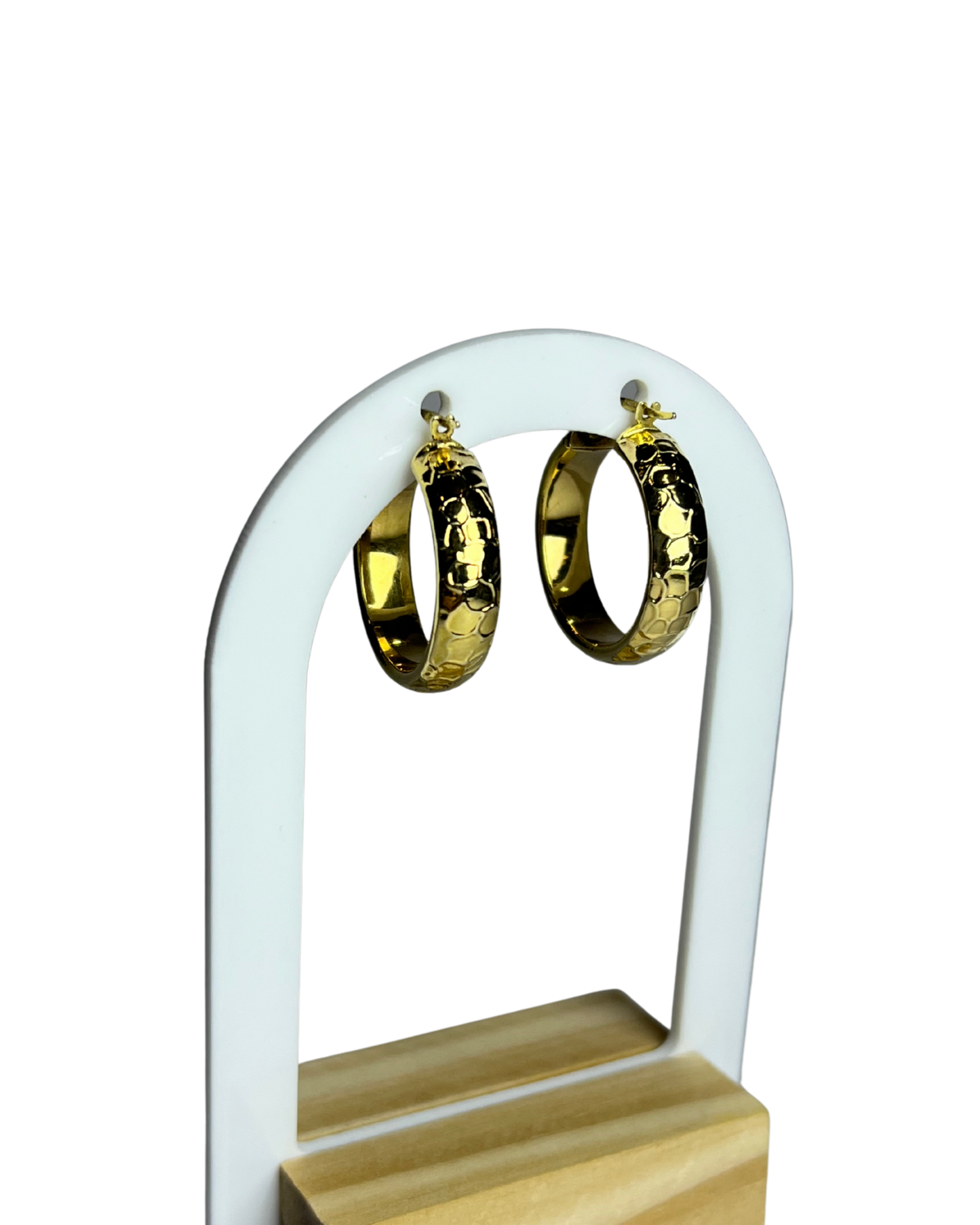 Chunky Hoop Earrings in 9ct Gold Plated Sterling Silver