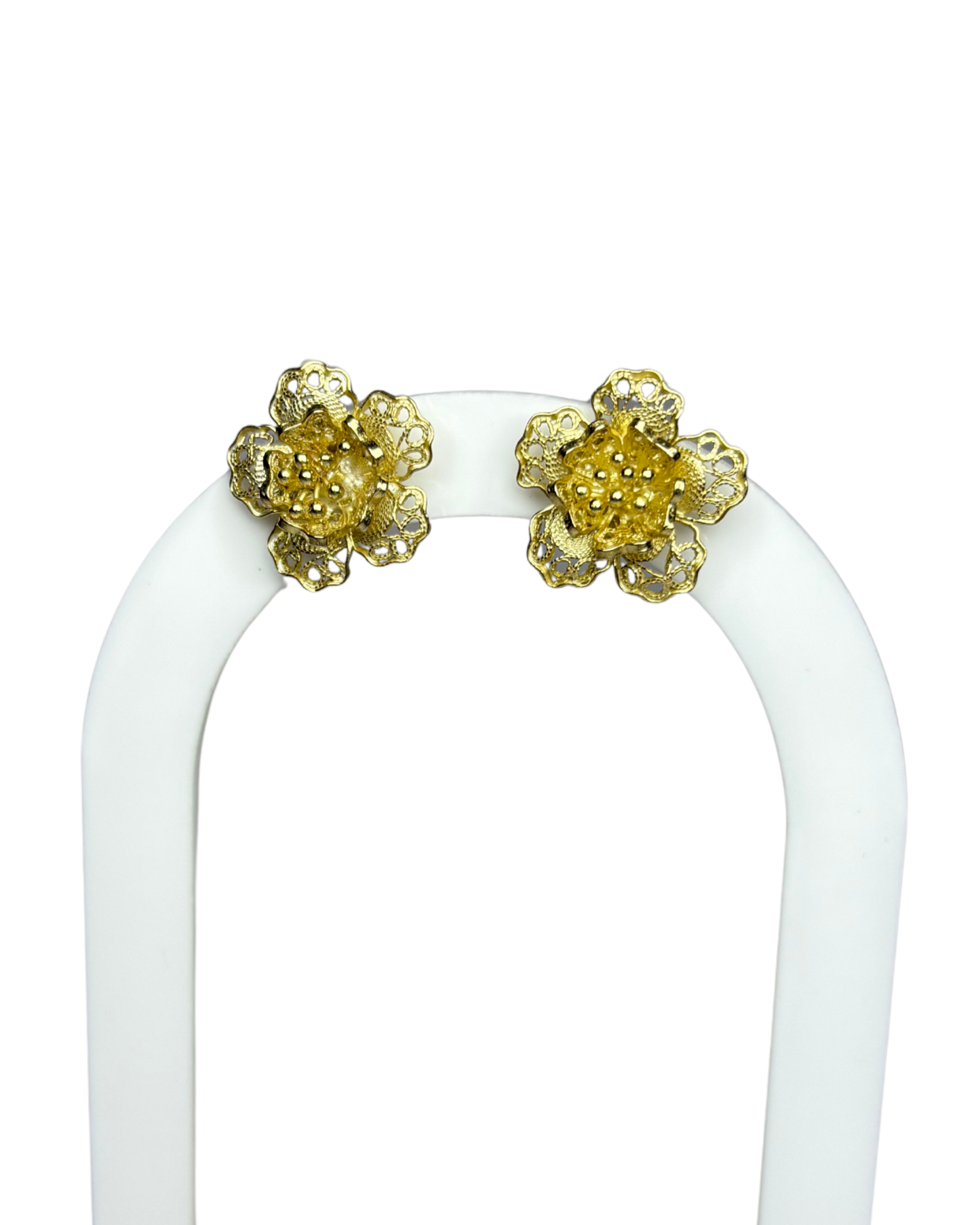 Flower Earrings in 9ct Gold Plated Sterling Silver