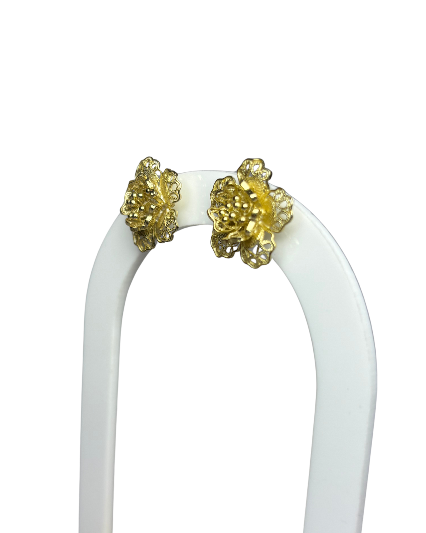 Flower Earrings in 9ct Gold Plated Sterling Silver