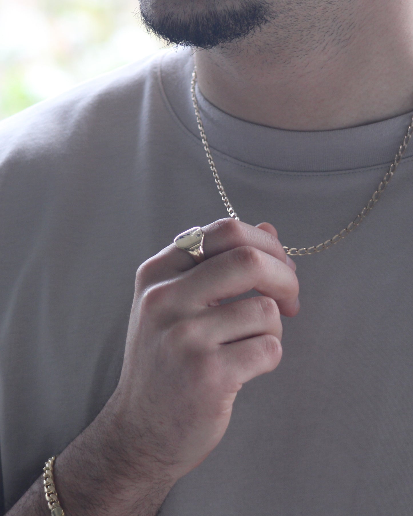 Diamond Signet Ring in 9ct Yellow Gold