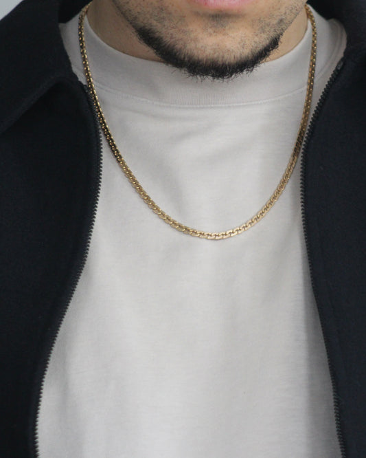 56cm Solid Pressed Curb Chain in 9ct Yellow Gold