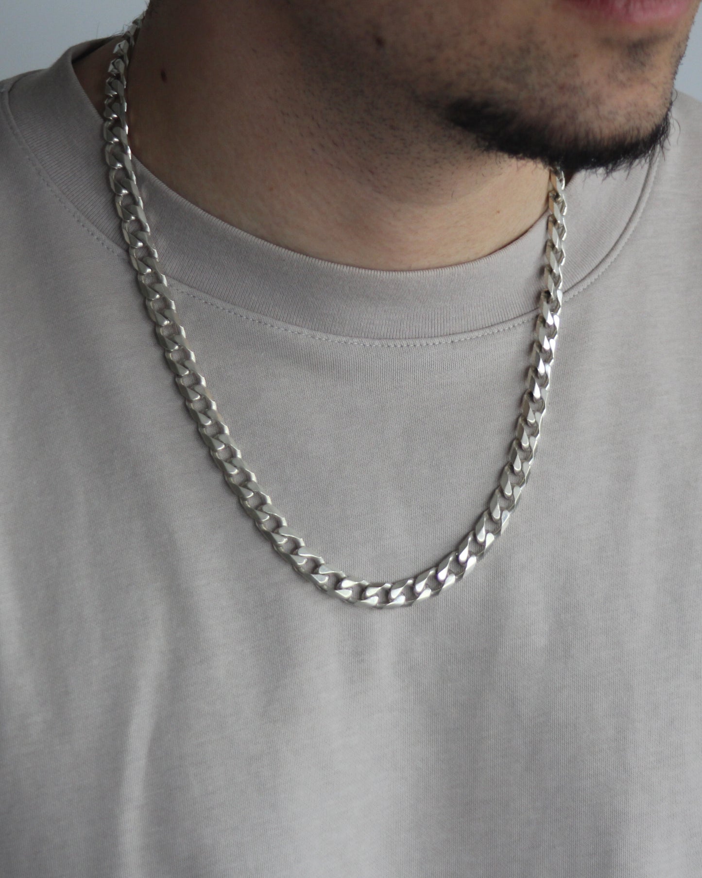 58cm Solid Curb Chain in Sterling Silver