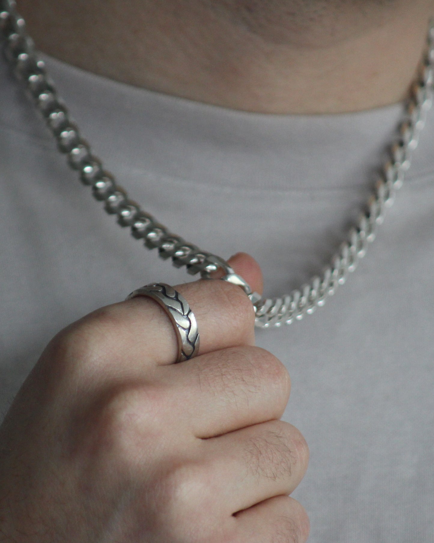 58cm Solid Curb Chain in Sterling Silver