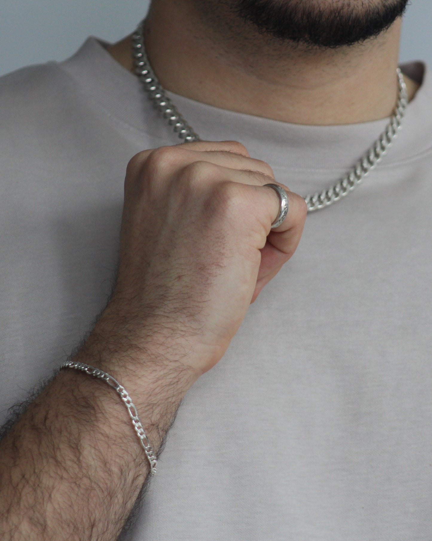 53cm Solid Curb Chain in Sterling Silver