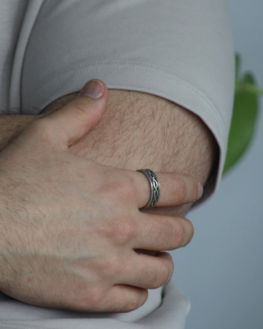 Patterned Ring in Sterling Silver