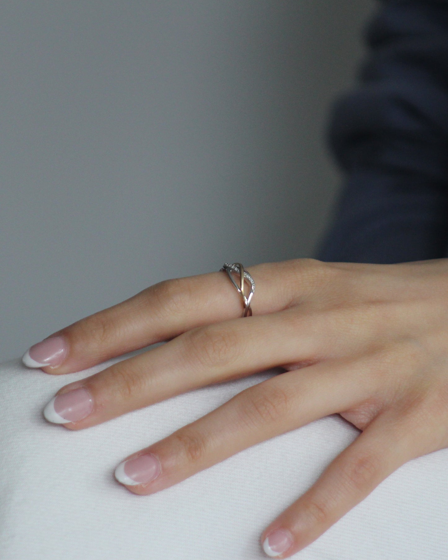 Woven Diamond Ring in Sterling Silver and 9ct Yellow Gold