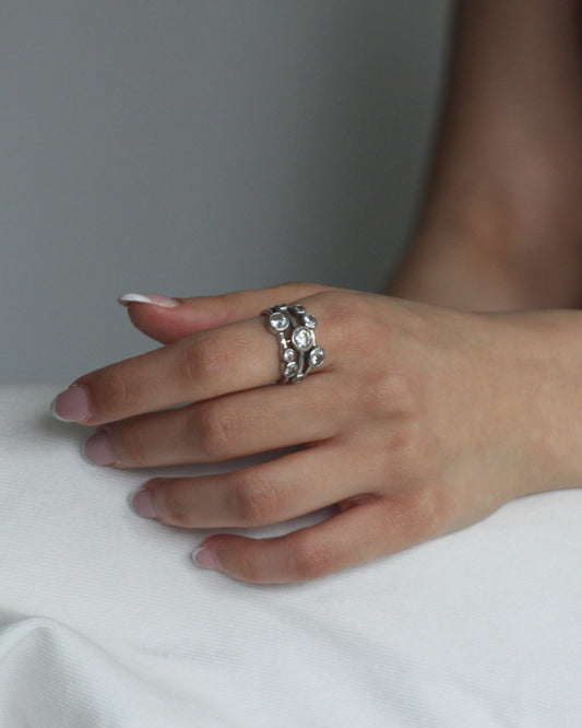 Cluster Ring in Sterling Silver